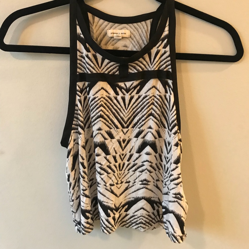 Silence and noise black and white high neck crop